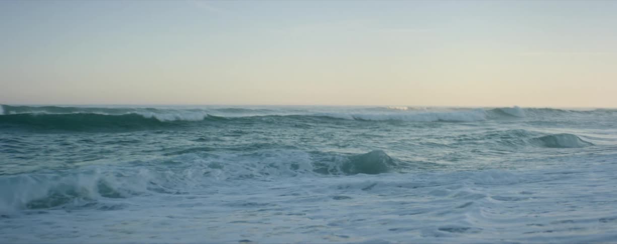 An ocean moving with waves