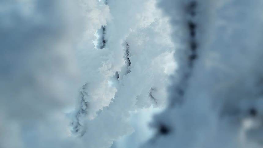 Close up of snow outside