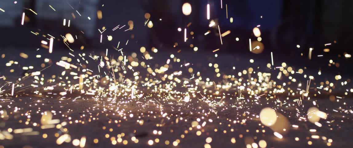 Sparks flying in a factory