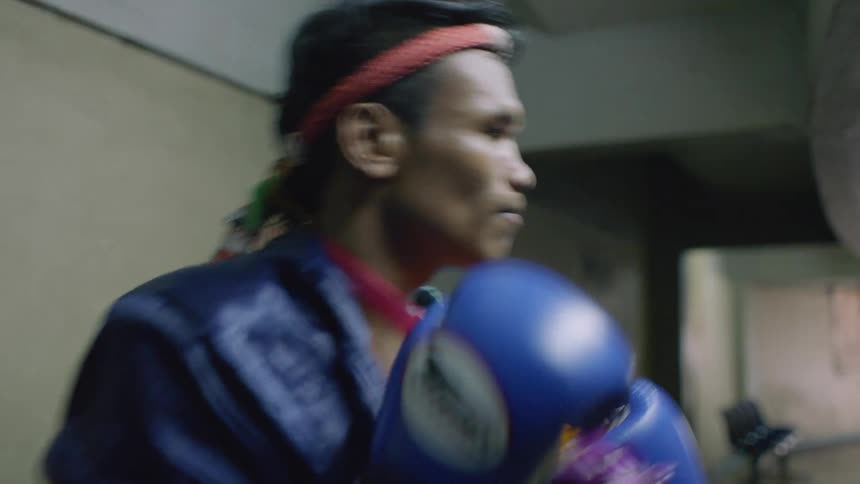 Man warming up for a box match