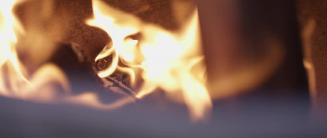 A fire burning with flames and smoke