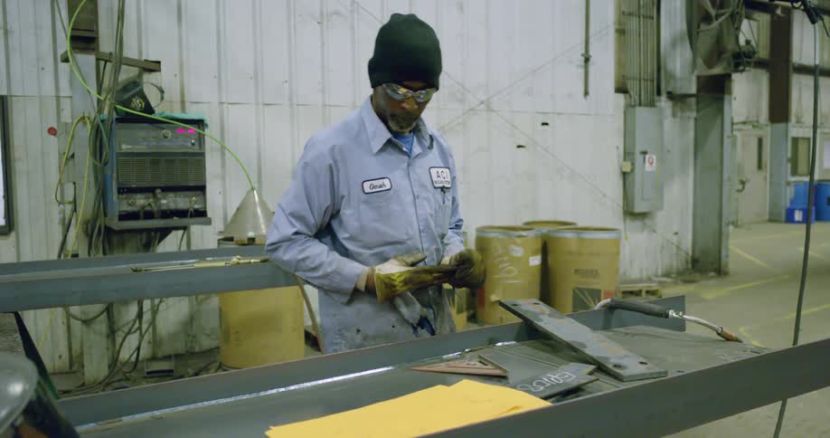 A man working in a warehouse