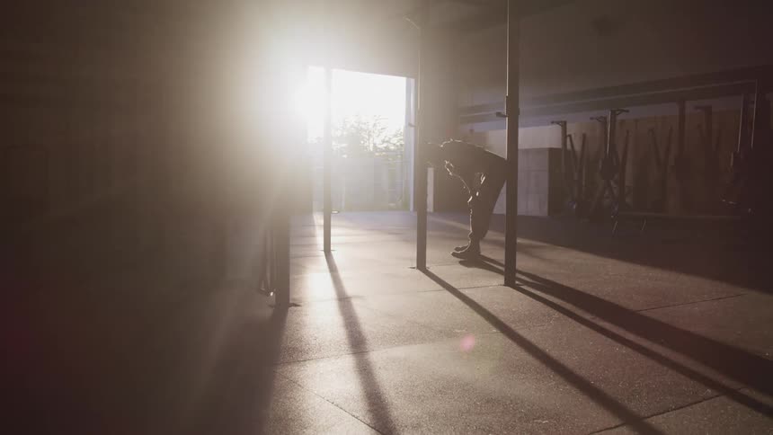 A person preparing to stretch