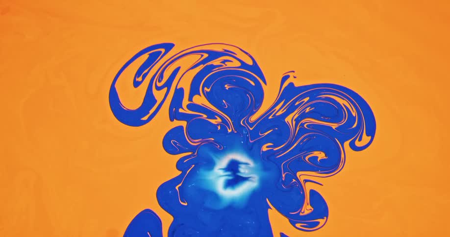 Liquid dye mixing together