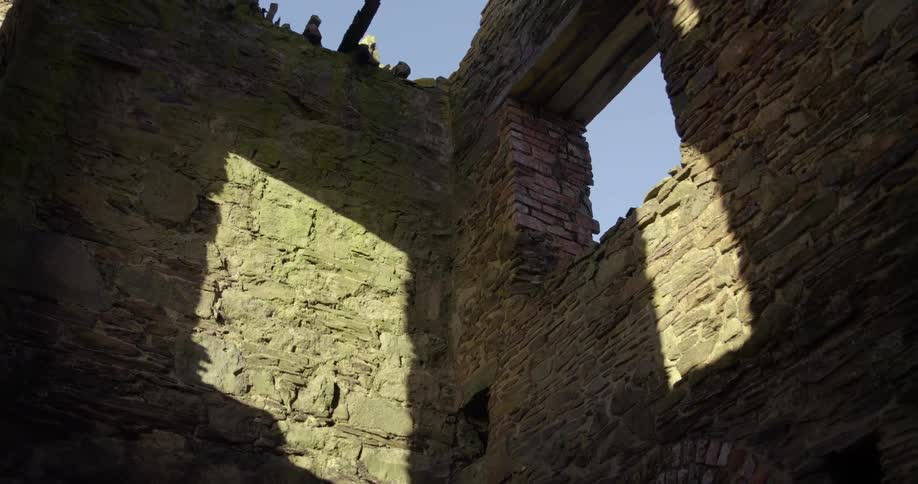 A shot of a now abandoned old stone building