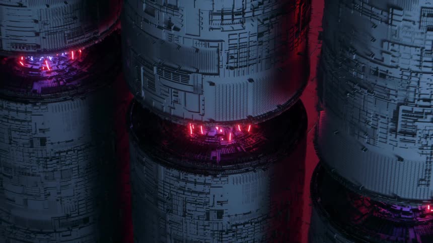Flares between metal columns indoors