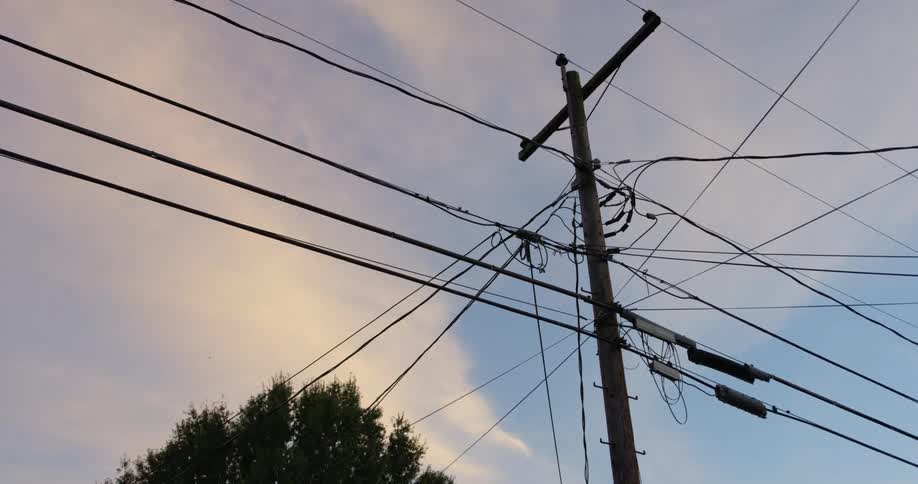 A shot of a power pole
