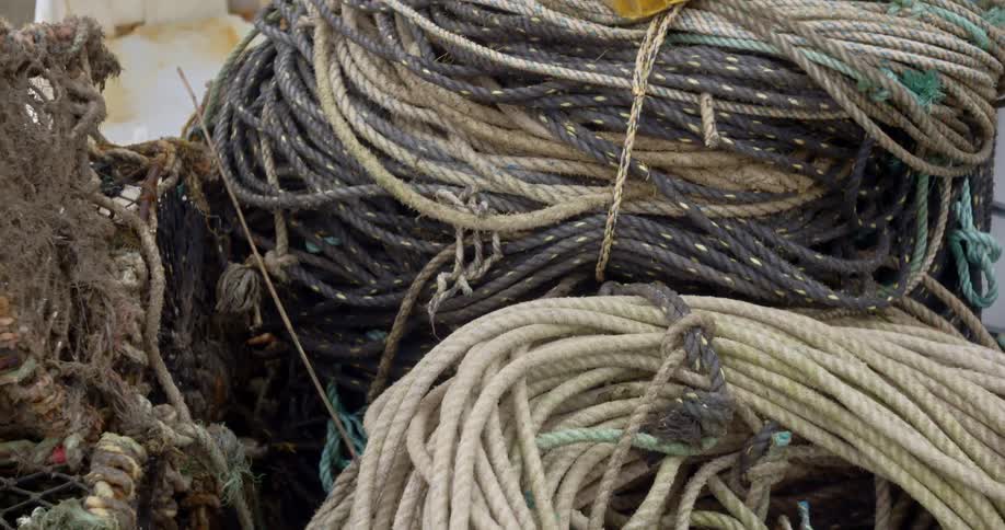 A bundle of ropes tangled up