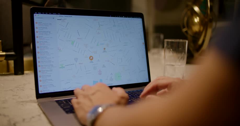 A person using a laptop