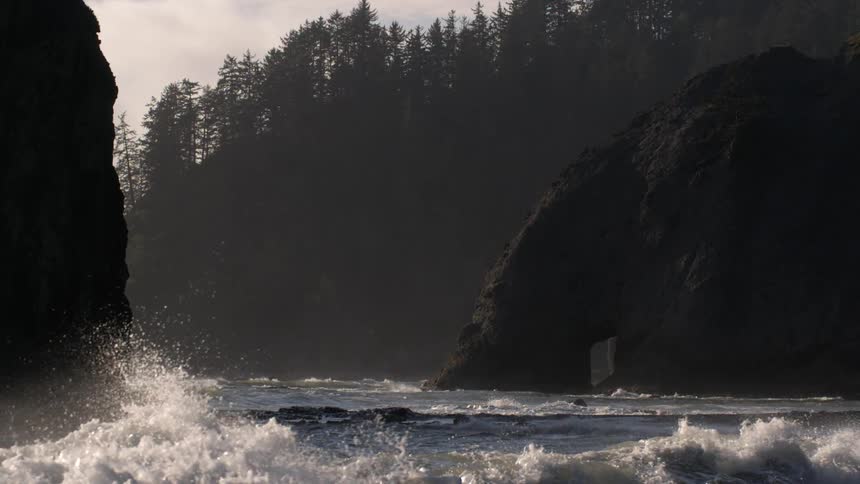 Ocean waves flow towards the coast