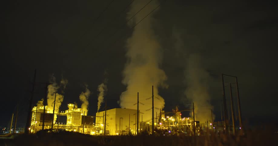 Industrial complex at night