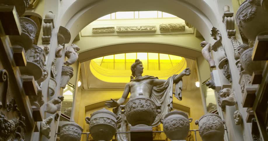 A view of statues in a building
