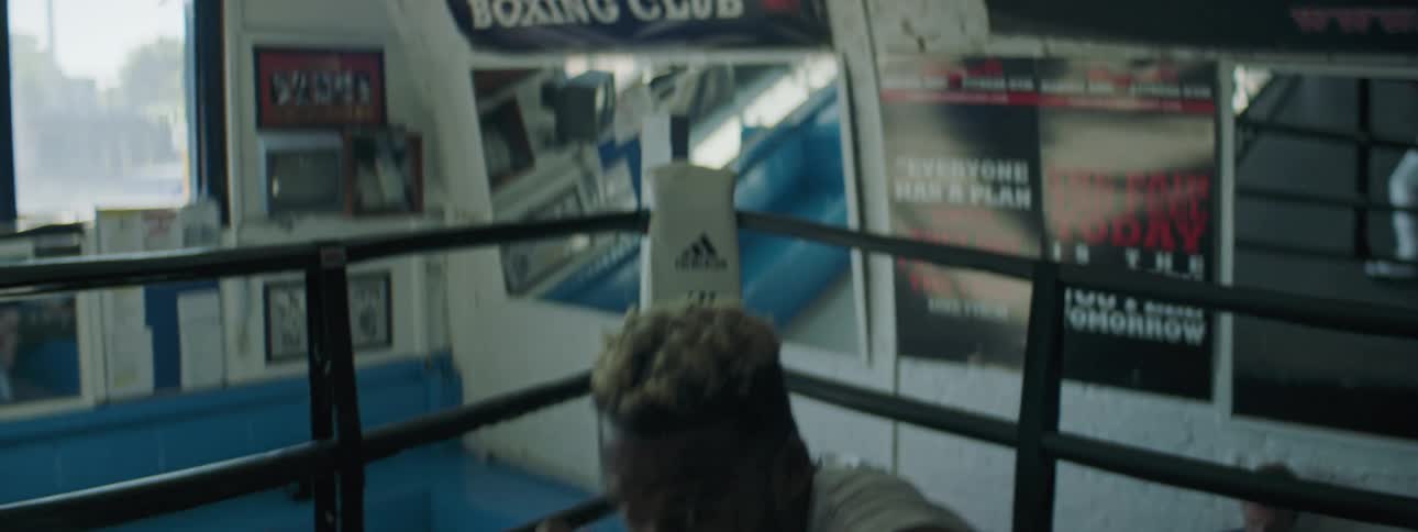 A person practicing boxing