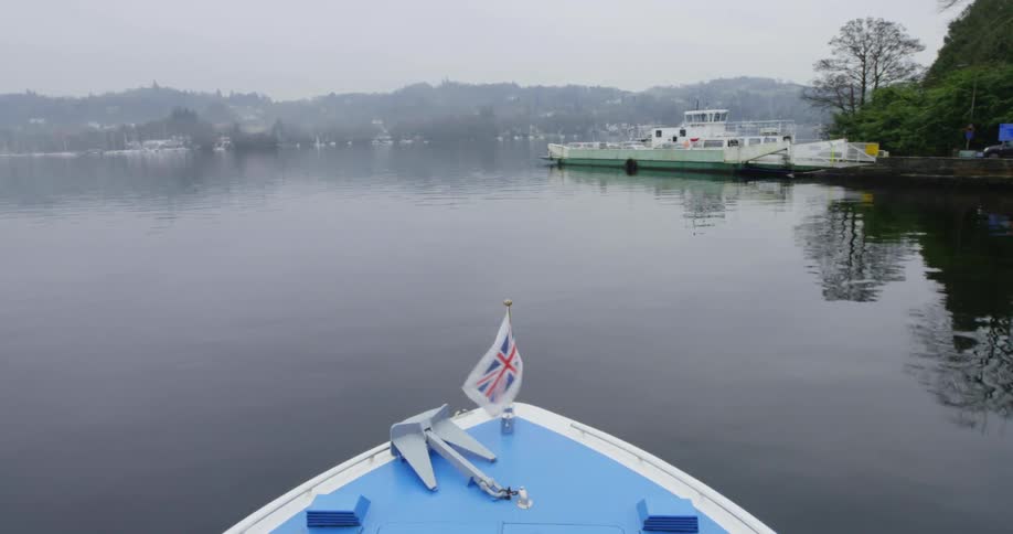 A boat sailing on a river or lake