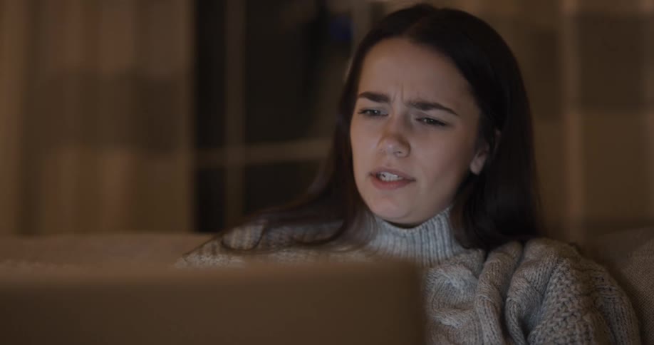 A woman using a laptop