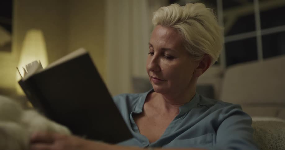 A woman reading a book