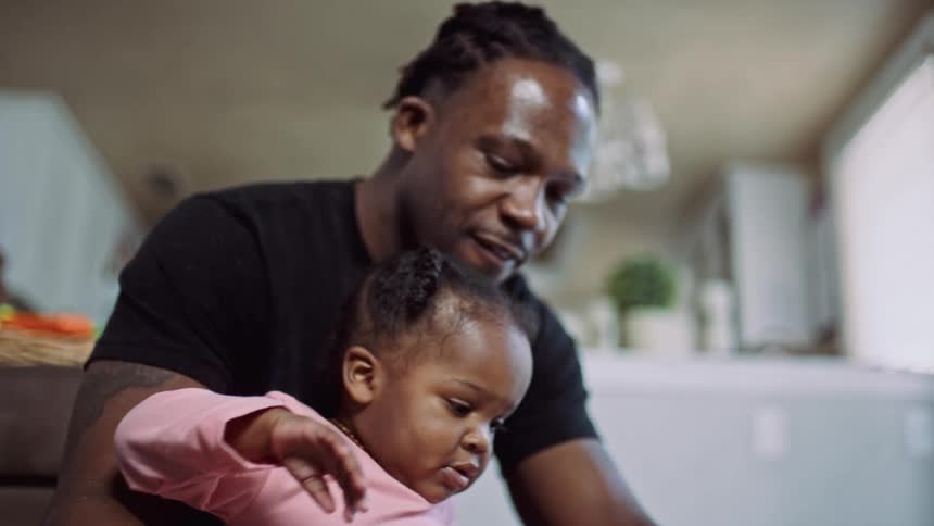 A father and child sitting together