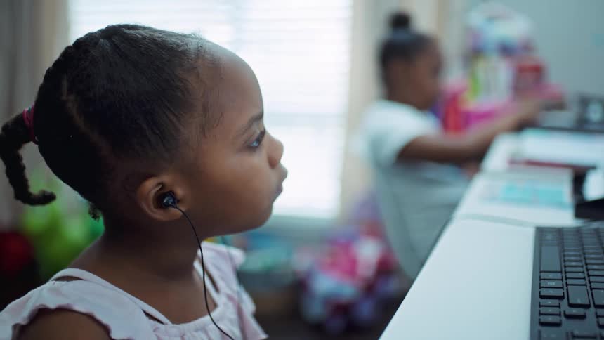 A child using a computer