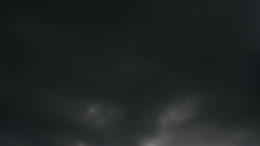 Clouds move fast overhead and the sky is soon filled with dark clouds