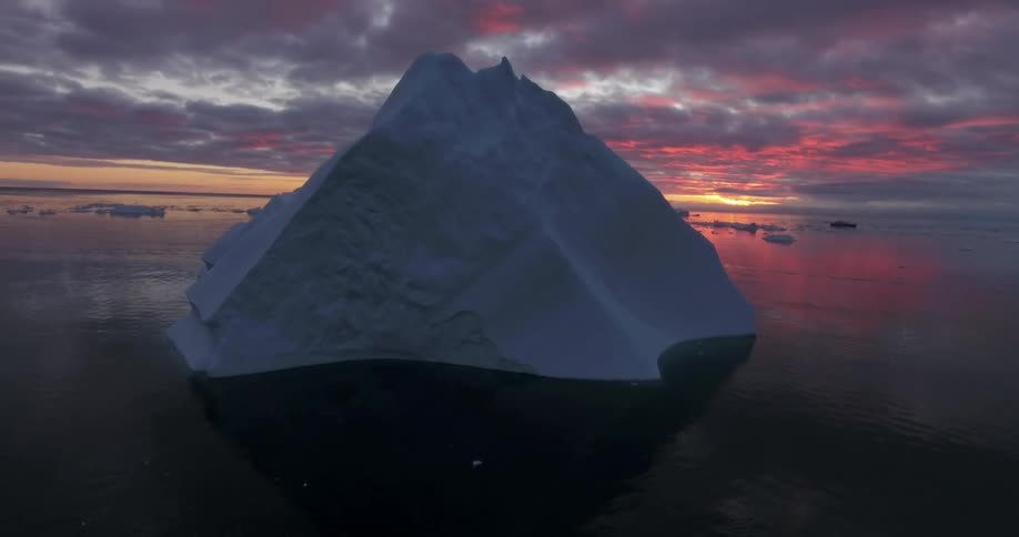 A large iceberg in the ocean