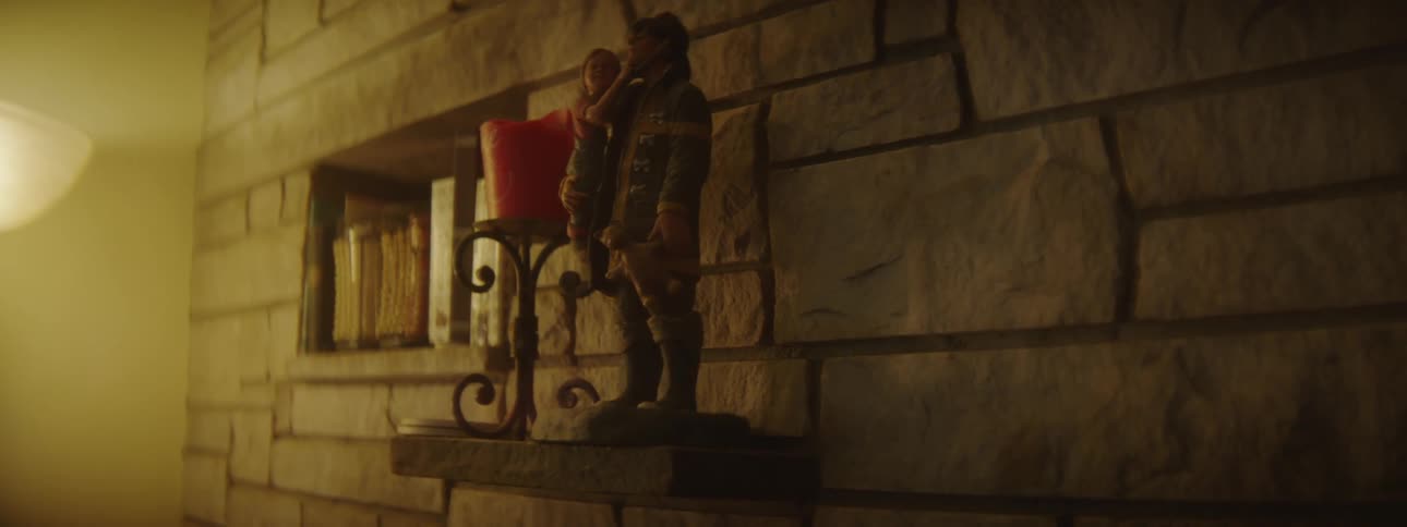 A view of statues on a shelf