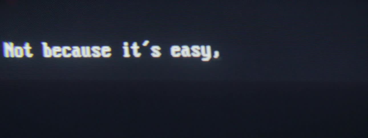 A sentence being typed on a computer