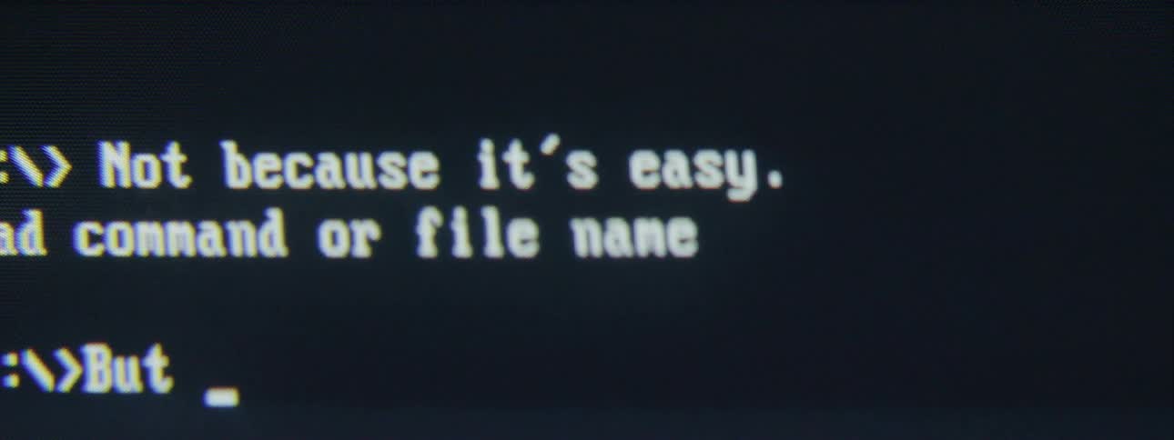 Words are being typed on the computer prompt