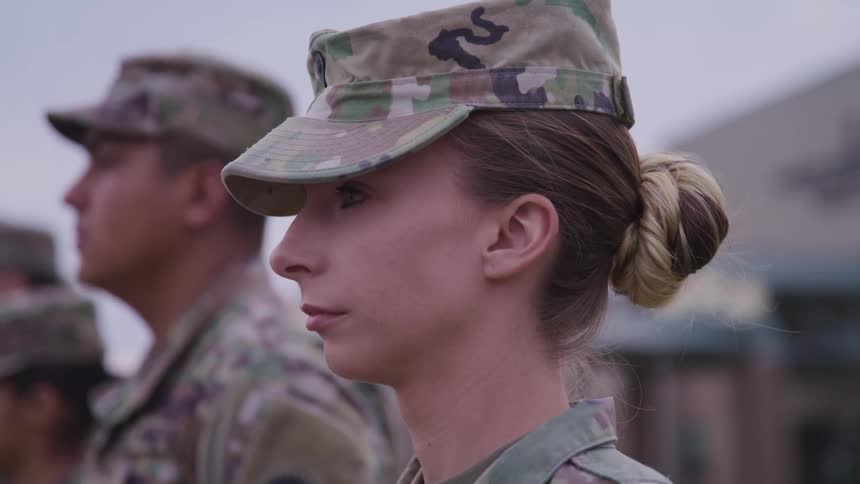Soldiers standing in a line