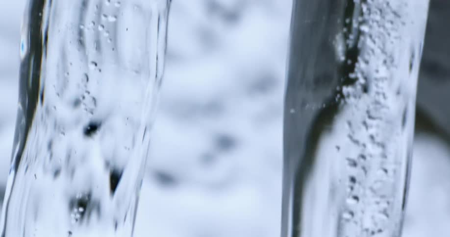 A view of an icicle dripping water
