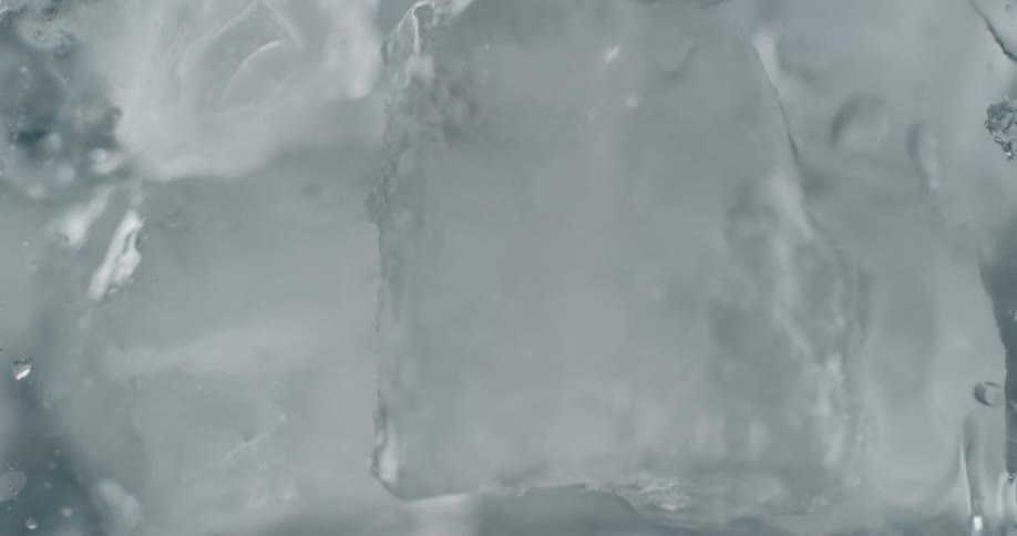 Ice cubes floating in water