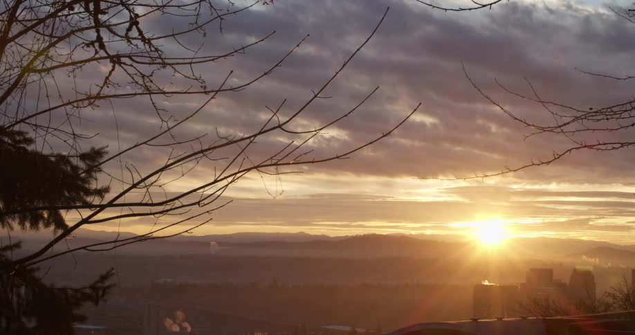 A time lapse of a sunset