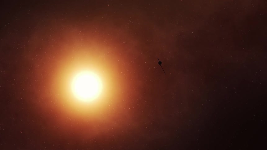 Voyager probe flying towards the sun