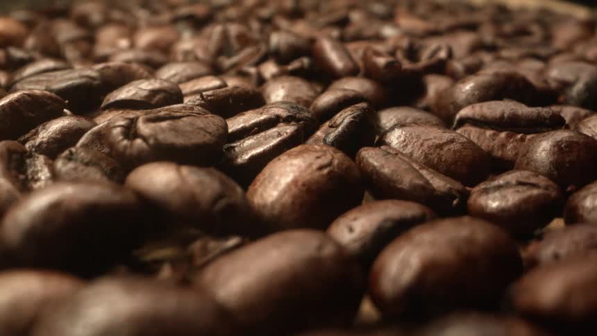 Brown roasted coffee beans