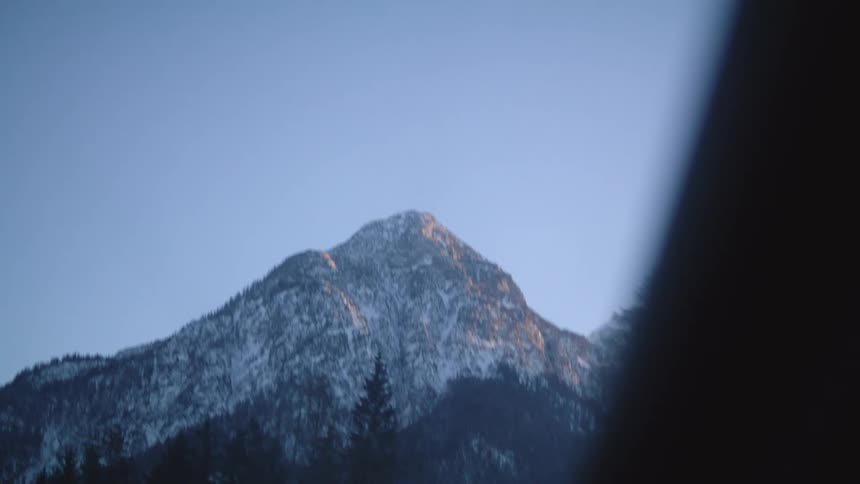 A view of snow on a mountain
