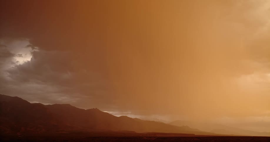 A storm at dusk is caught on camera