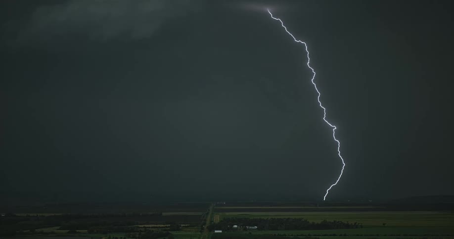 A storm is happening at night