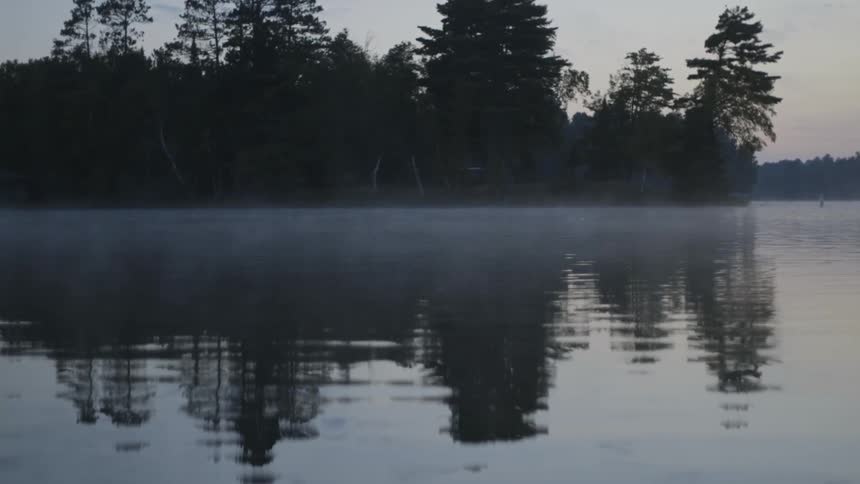 Mist rising off the water