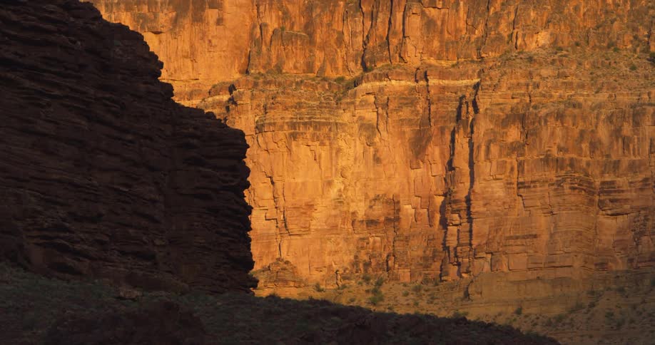 Layers of canyons as seen at sunset deep in Grand Canyon National Park near the Bright Angel Trail in Arizona
