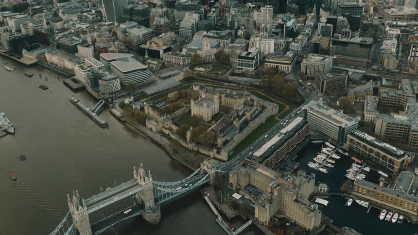 Aerial view of the city of london and the thames river