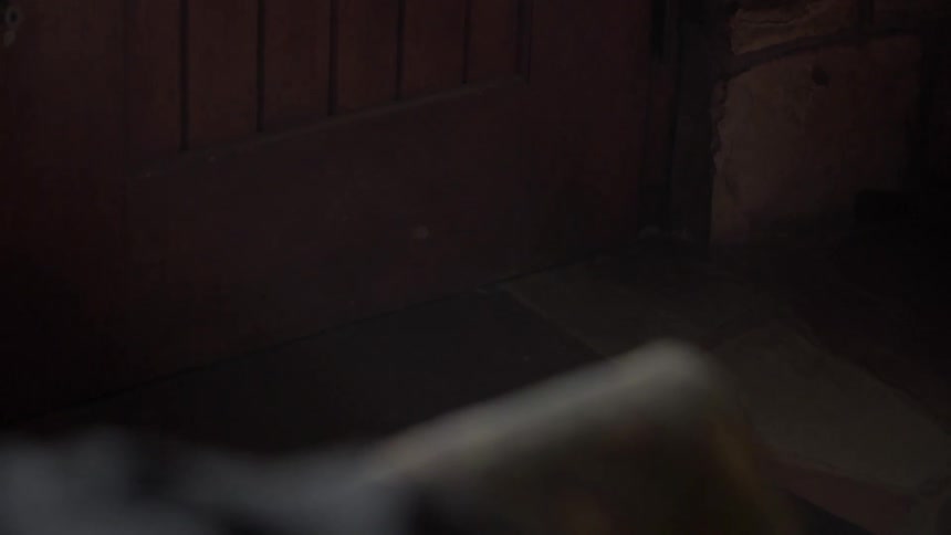 View of a paneled wall and an out of focus object