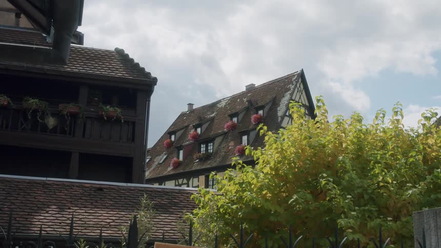 Houses in a neighborhood is displayed in spring