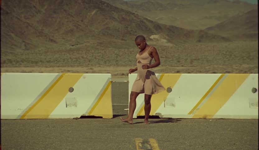 A woman dancing outside