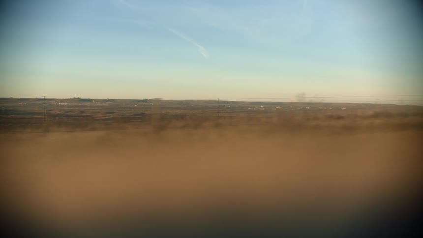 Driving on a dirt road on the rural countryside