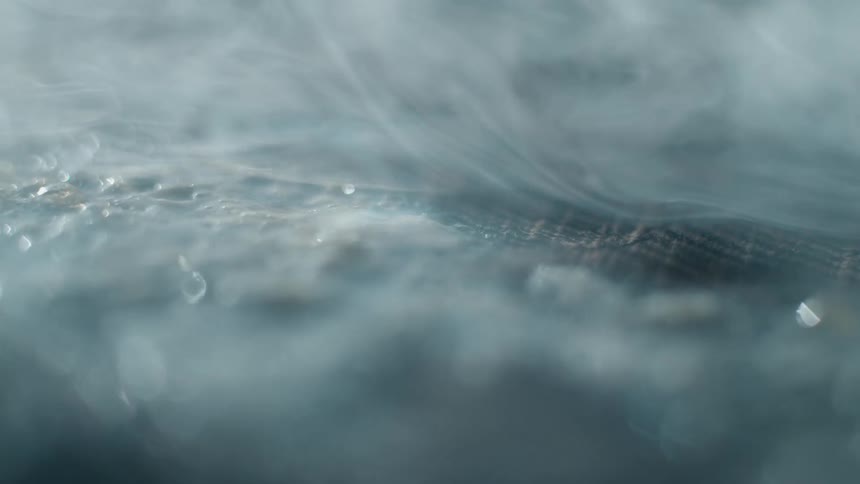 Dense smoke floats over a downed tree
