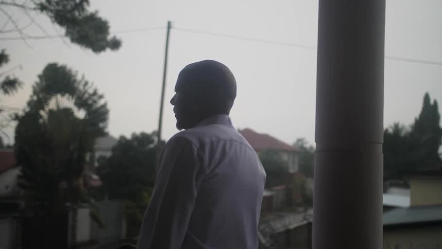 A man staring into the distance thinking