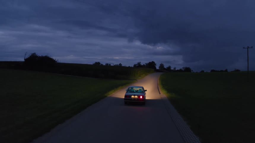 Car driving country road