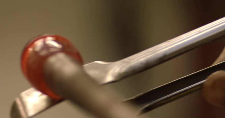 Glass being blown