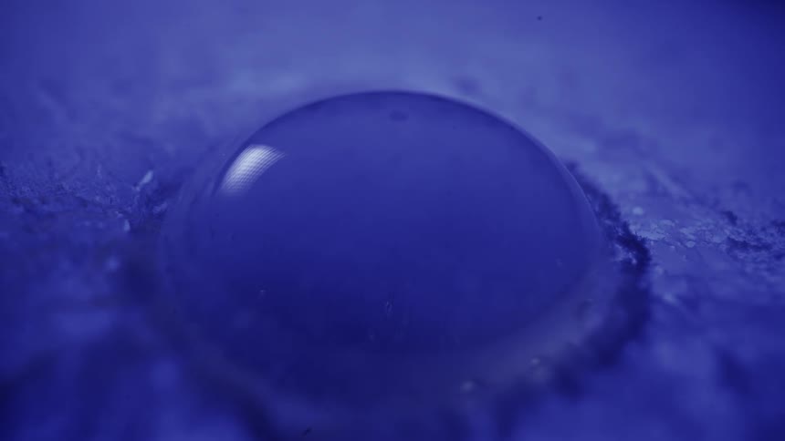 The blue bubble shakes and settles