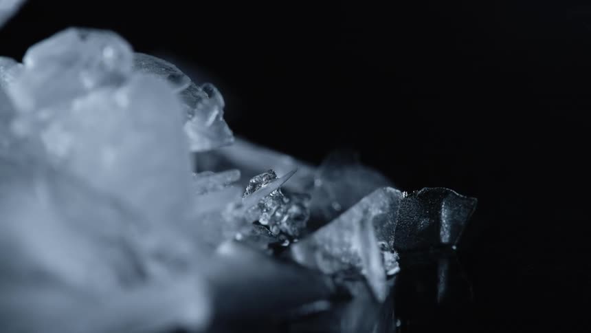 A view of ice melting into water