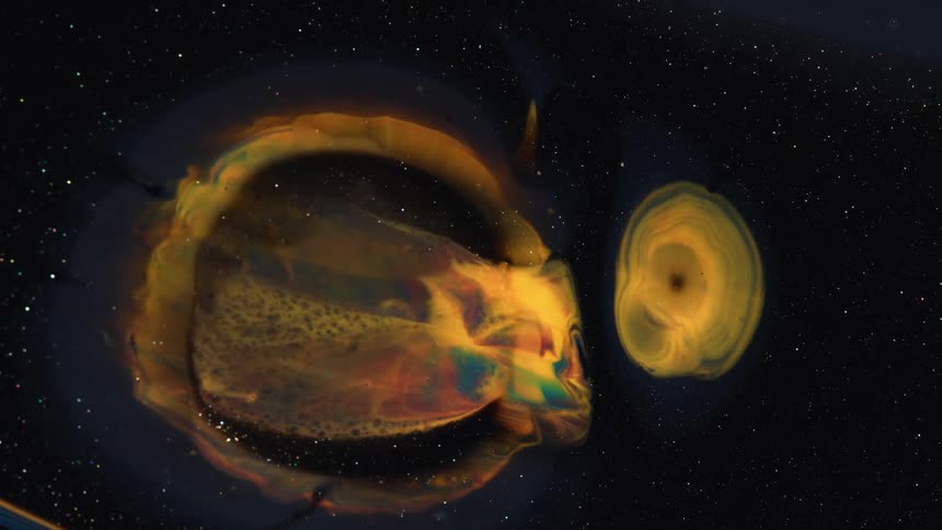 Abstract movement of yellow matter